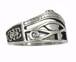 FANSSTEEL stainless steel mens or wemens jewelry masonary Crab Egyptian pharaoh eyes ring masonic Ring 13W904250578