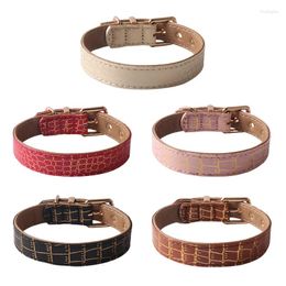 Dog Collars Hand-sewn Multiple Colours Fashion Bronzing PU Collar With Metal Buckle