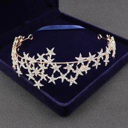 Stage Wear Dance Accessories Fashion Rhinestone Star Tiaras Royal Queen Headbands Wedding Crown Hair Jewellery Prom Party Head Ornaments