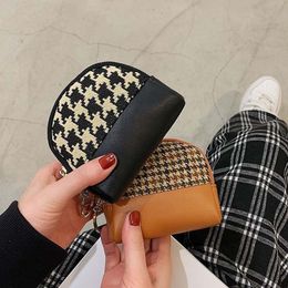 Canvas Wallet Women's Short Small Mini Fashion Zipper Key Multi layered Hand Holding Coin Card Bag