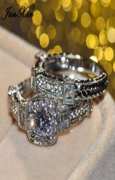 choucong Luxury Female Big Unique Diamond Ring White Gold Filled Jewellery Vintage Wedding Ring Set Promise Engagement Rings For Wom4160428