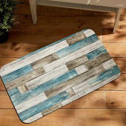 Carpets Retro Wood Grain Printed Floor Mat Anti-Slip Area Rug For Hallway Balcony Bathroom Bedroom Kitchen Soft Home Decor Carpet