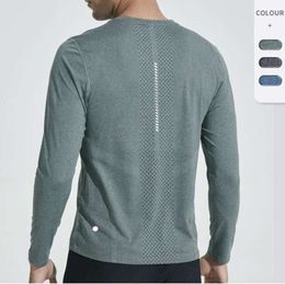 Men lu Yoga Outfit Sports Long Sleeve T-shirt Mens Sport Style Shirts Training Fitness Clothes Elastic Quick Dry Sportwear Top Plus aritzia 5502ess