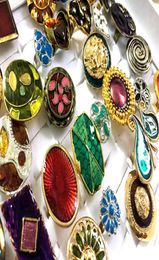 Bulk Lots 50pcs Vintage Colourful Enamel Alloy Women Rings Open Size Bronze Silver Mix Design Assorted Retro Rings Whole Party 7155466