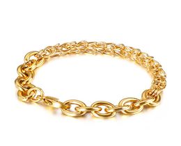 7mm 20cm silver gold tone stainless steel women men boys Rolo round link chain bracelet brand new gifts XMAS Gifts7337871