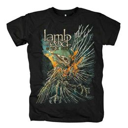 Men's T-Shirts Lamb of God Heavy Mental Band T-shirt Mens 100% Cotton Tshirt Summer Short Slve Graphic T-shirt Harajuku Strtwear T Shirts T240508