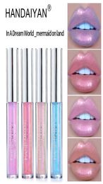 Handaiyan 6Colors Glow Glitter Shimmer Mermaid Lip gloss Lip Tint Moisturising Waterproof Metal Long Lasting Liquid Balm5716534