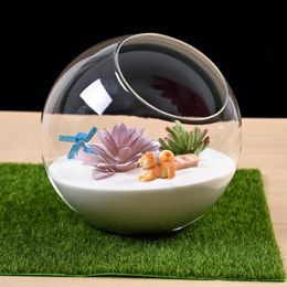 Micro Landscape Glass Bottles Creativity Dew Collection Glass Vase Succulent Plant Terrarium Container Flower Pots Home Decor 240510