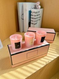 Luxury Scented Candle Pink 3Pieces /Set Aromatherapy Candle 3 Scents With Gift Box Home Decoration For Night Proposal Home Fragrances