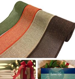 5M Natural Jute Burlap Wired Ribbon Rolls Christmas Gift Decoration Rustic Wedding DIY Party Home Decoration5745277