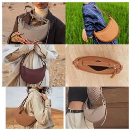 free shipping Luxurys polena half moon Shoulder bags Women Cross Body Designer bags Underarm Clutch tote handbag Leather Hobo fashion Bag cattlehide cowboy yellow