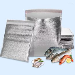 Storage Bags 10 Pcs Aluminum Foil Insulated Food Ice Bag Portable Lunch Cooler Foldin Reusable Snack Bento Picnic &Cold Pouch