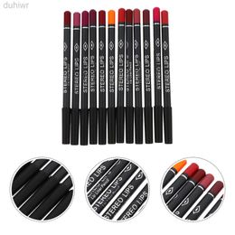 Lip Pencils 12 pieces of lip line waterproof lining pencil beauty tools and accessories makeup products d240510