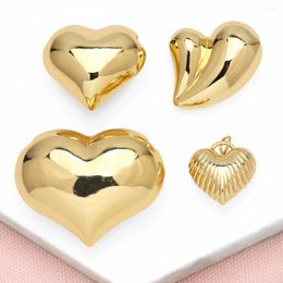 Pendant Necklaces OCESRIO Gold Colour Big Polish Bubble Heart For Copper Plated Jewellery Making Component Handmade Pdtb553