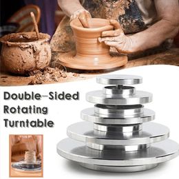 1Pc Pottery Wheel Rotating Tools Double Face Use Turntable Aluminium Alloy Tools Ceramic Clay Sculpture Platform 240510