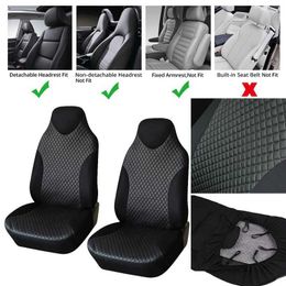 Car Seat Covers 2PCS Front Seat Covers Black Sports Seat Covers PVC Fabric Car Universal Interior Accessories For TOYOTA T240509