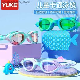 Diving Goggles Childrens swimming goggles waterproof and anti fog high-definition small frame professional training equipment Q240410