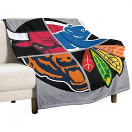 Blankets Chicago Northside Sports Quad Throw Blanket Beautifuls Heavy Luxury Fluffy