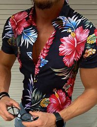 Men's Casual Shirts Shirt Button Summer Floral For Men Street 3d Print Plus Size Hawaiian Beach Breathable Short Sleeve