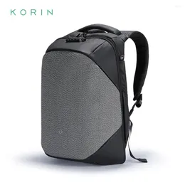 Backpack KORIN Anti-Cut Anti-Theft Waterproof Smart Laptop Bag For Men With USB Charging Port Travel Casual Daypack Business