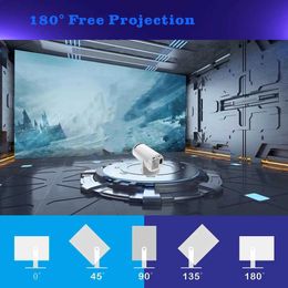 Projectors Hy300 4k intelligent Android 12 720p dual wifi 6 bt5.0 200ANSI home theater office mini projector J0509 J0518