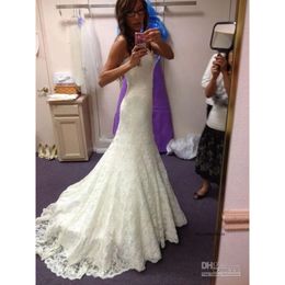 New Arrival Strapless A-Line Wedding Full Lace Gown 2019 Cheap Bridal Dresses Beaded Sash Vestido De Noiva Custom Made 0510