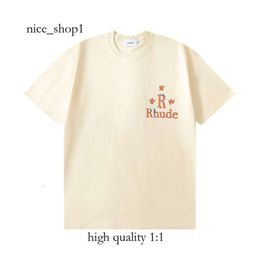 Rhude Shirt Ins Hot 23ss Men T Shirts Luxury Rhude Mens T Shirt Skateboard Mens Designer T-shirt Women Men Casual T-shirt Good Mens Tshirt US SIZE Rhude 5624