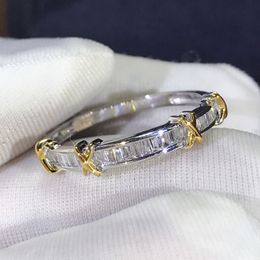 Luxury 24K Gold Lab Diamond Ring 100% Original 925 sterling silver Engagement Wedding band Rings for Women Bridal Fine Jewellery 283D