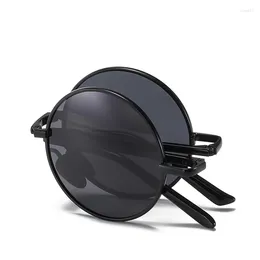 Sunglasses Pure Titanium Polarized Men Folding Pilot Sun Glasses For Women Brand Designer High Quality Shades With Box