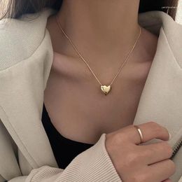 Pendant Necklaces Love Heart Necklace For Women Trendy Gold Color Metal Chain Collar Choker Party Jewelry Gifts