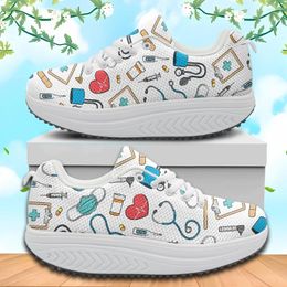 Casual Shoes INSTANTARTS Care And Supplies Pattern Ladies Mesh Swing Nursing For Women Platform Sneakers