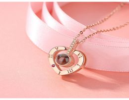 Letter Necklace 100 languages I love you Projection Pendant Necklace Women Jewellery Collier Femme Bijoux 2020 friends Gifts5825389