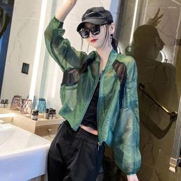 Women's Jackets Sun Protection Clothing Women Summer Korean Loose Fashion Short Baseball Jacket Breathable Thin Coat Female Outerwear B306