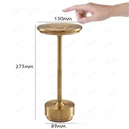 Table Lamps USB Charging LED Metal Desk Lamp Anti Slip Base Touch Switch Dinner Dimmable