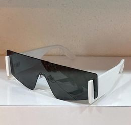 Oversize Shield Sunglasses White Dark Grey Lens Rimless Sun Glasses Fashion Sun Shades Unisex Eye Wear with Box6734167