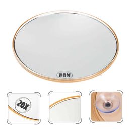 Compact Mirrors High contrast bathroom mirror flexible makeup 20X magnifying glass with temptation cup cosmetic tool circular Q240509