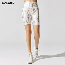 Active Shorts NCLAGEN YOGA Snake Skin Fitness Leggings High Waist Elastic Hip Lifting Quick Drying Gym Joggers Biker Bermuda