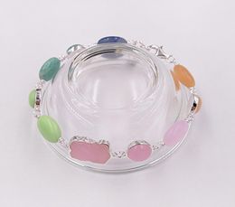 New Color Bracelet With Gemstones Authentic 925 Sterling Silver bracelets Silver Fits European bear Jewelry Style Gift Andy Jewel 8872862