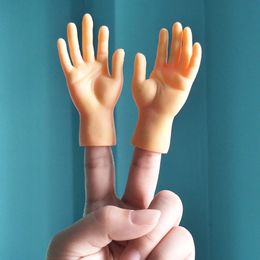 Simulation little hands funny mini hands foot finger sleeve silicone hand puppet novel prank finger toys tease cat props 240510