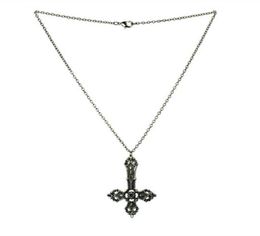 Pendant Necklaces Gothic Inverted Necklace Satanic Crucifix Witchy Charm Goth Punk Statement Jewelry Fashion Women Gift Trend5550759