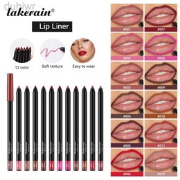 Lip Pencils Waterproof matte brown lip line 12 Colour long-lasting Moisturising 2024 lip pencil womens natural lipstick makeup lipstick d240510