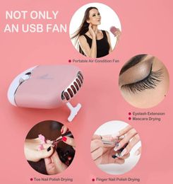 Women Afounda USB Mini Portable Fans Rechargeable Electric Handheld Air Conditioning Cooling Refrigeration Fan for Eyelash Exten8806153