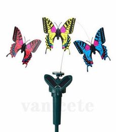 Solar Power Dancing rotating Butterflies Fluttering Vibration Fly Hummingbird Flying Birds Yard Garden Decoration Funny Toys ZC1351131928