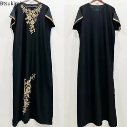 Ethnic Clothing Luxury Design Black Dress For Women Muslim Abaya Dubai Arab Trend Embroidery With Beading Caftan Robe Vestido Largo Mujer