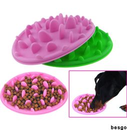 Pet Dog Bowls Puppy Silicone Slow Eating Bowl Anti Choking Food Water Dish Cat Dogs Slow Eating Feeding Bowl Feeder 3 Colors DBC B3563090