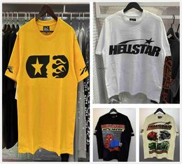 Vintage Shirt Designer t Shirts Men Graphic Tee Clothing Clothes Hipster Washed Fabric Street Graffiti Cracking Geometric Pattern ULHQ