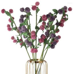 Decorative Flowers Artificial Flower Bouquet Silk Dandelion Ball Fake DIY Home Wedding Decoration Valentines Day Gifts