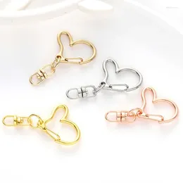 Keychains 10pcs Metal Swivel Lobster Claw Clasp Heart Shape Snap Hook Lanyard Clips DIY Supplies For Bag Jewellery Making