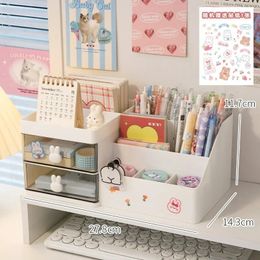 Desktop Cosmetic Storage Box Organiser Drawer Office Storage Rack Stationery Desk Pen Holder Bunny Drawer Organiser Cute Kawaii