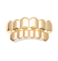 New Custom Fit 14k Gold Plated Hip Hop Teeth Grillz Caps Top Bottom Grill Set for Man3558723